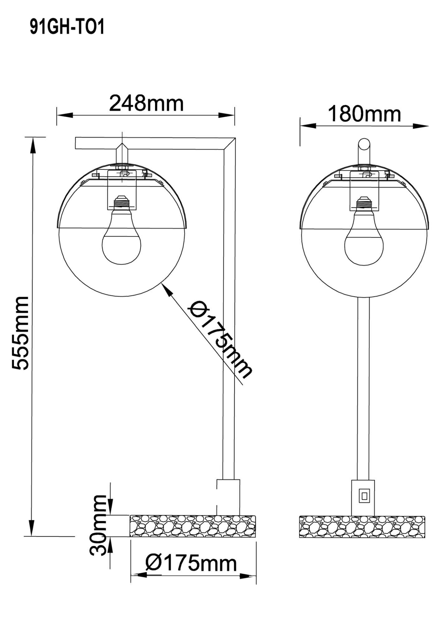 Лампа настольная с матовым плафоном, никель Garda Decor 91GH-T01