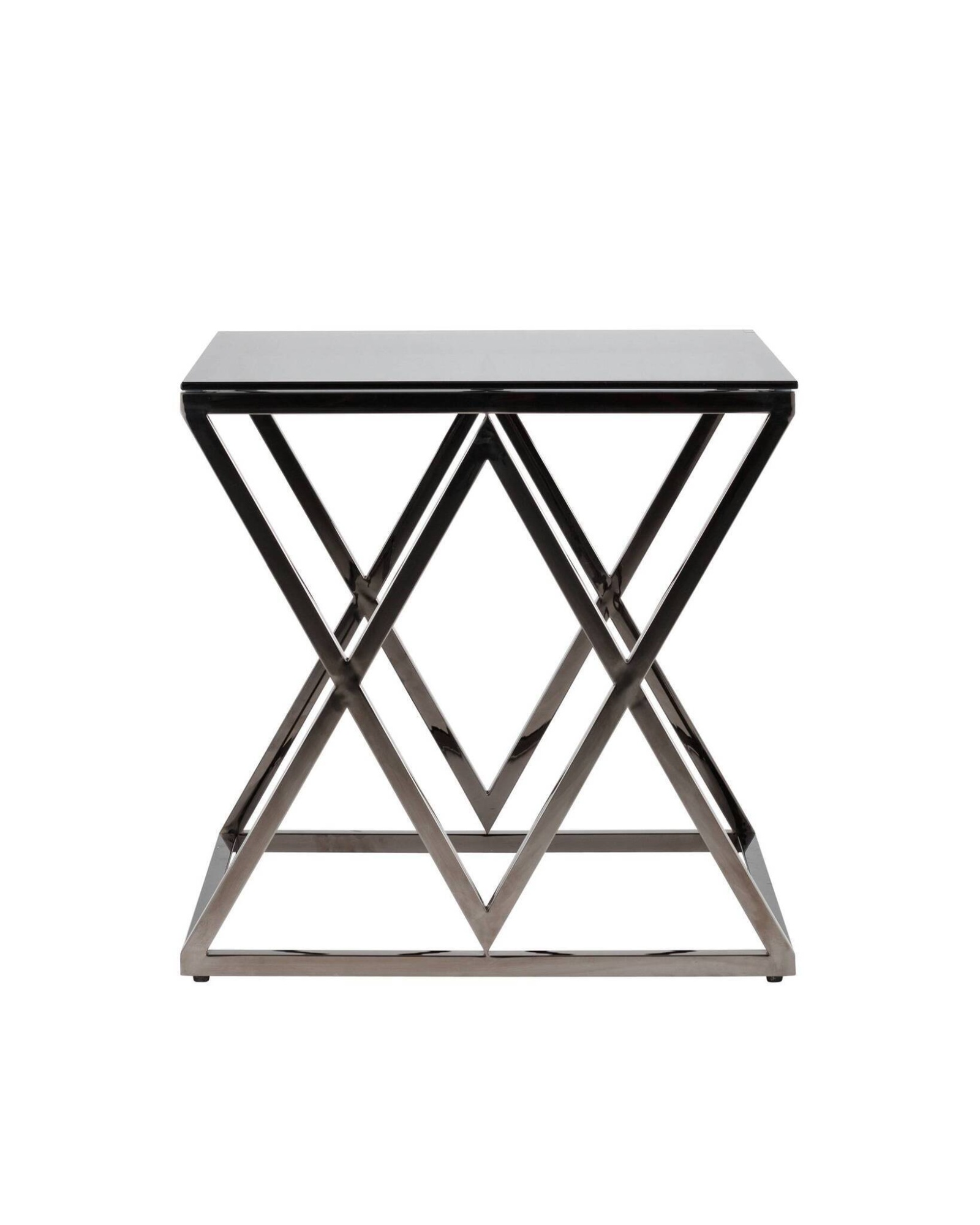 Журнальный стол 55*55 ИНСИГНИЯ сталь темный хром стекло smoke Stool Group