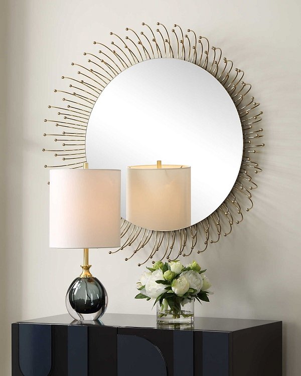 Золотое зеркало настенное Уго Louvre Home DWM829031RJ