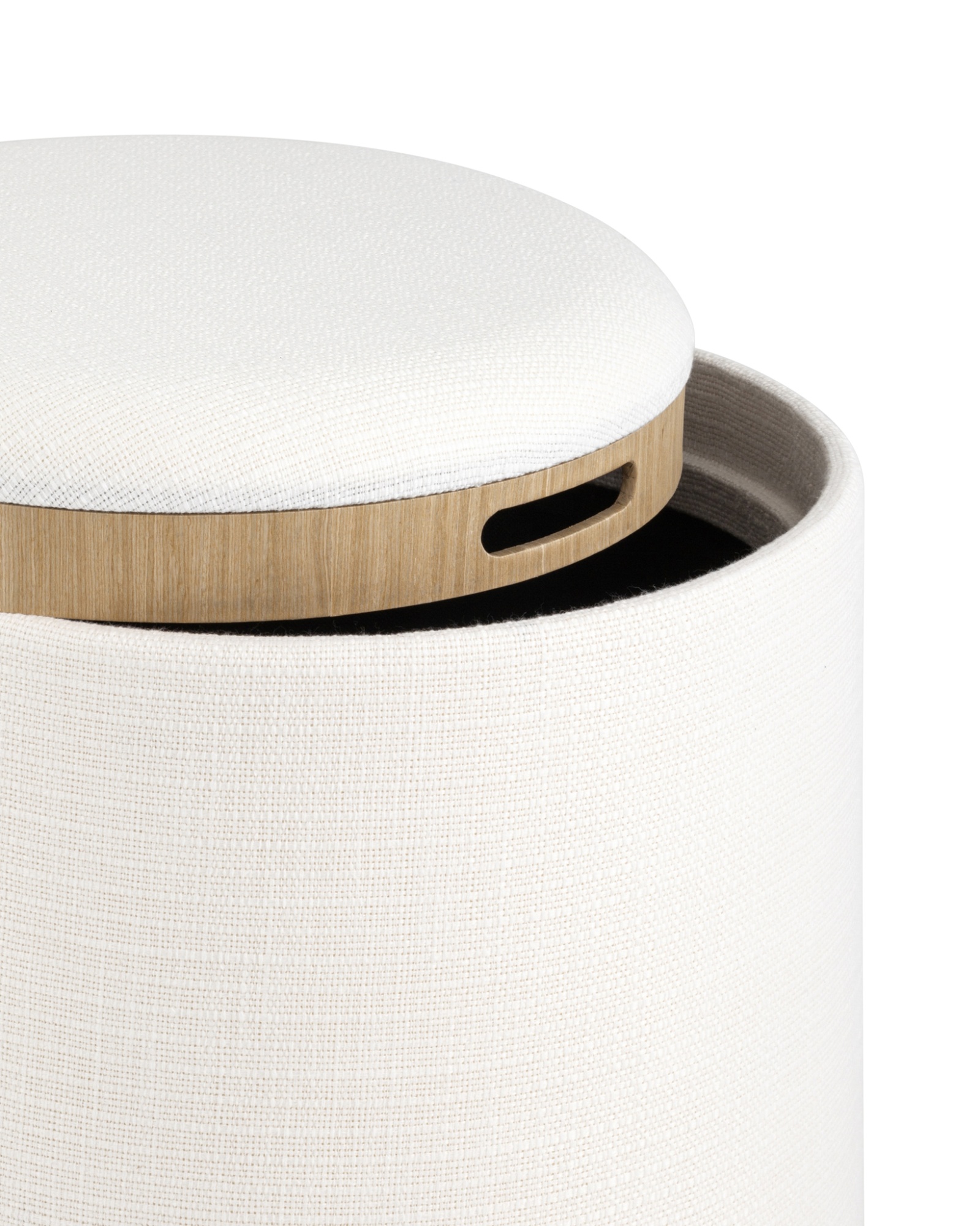 Пуф-столик с ящиком Хюгге S рогожка белый Stool Group