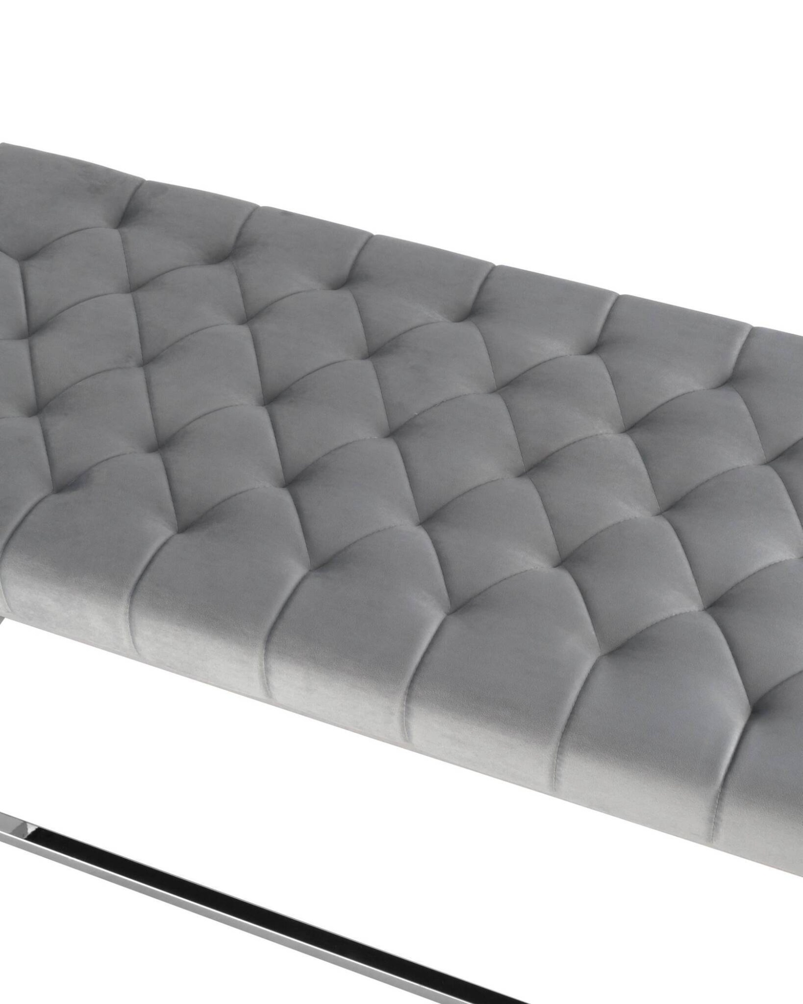 Банкетка ИНСИГНИЯ велюр серый сталь серебро Stool Group