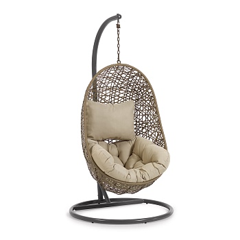 Florina Подвесное кресло с темно-серой ножкой коричневое La Forma (ex Julia Grup)