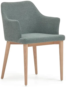 Croft Стул из синели темно-зеленого цвета с ножками из массива ясеня La Forma (ex Julia Grup)