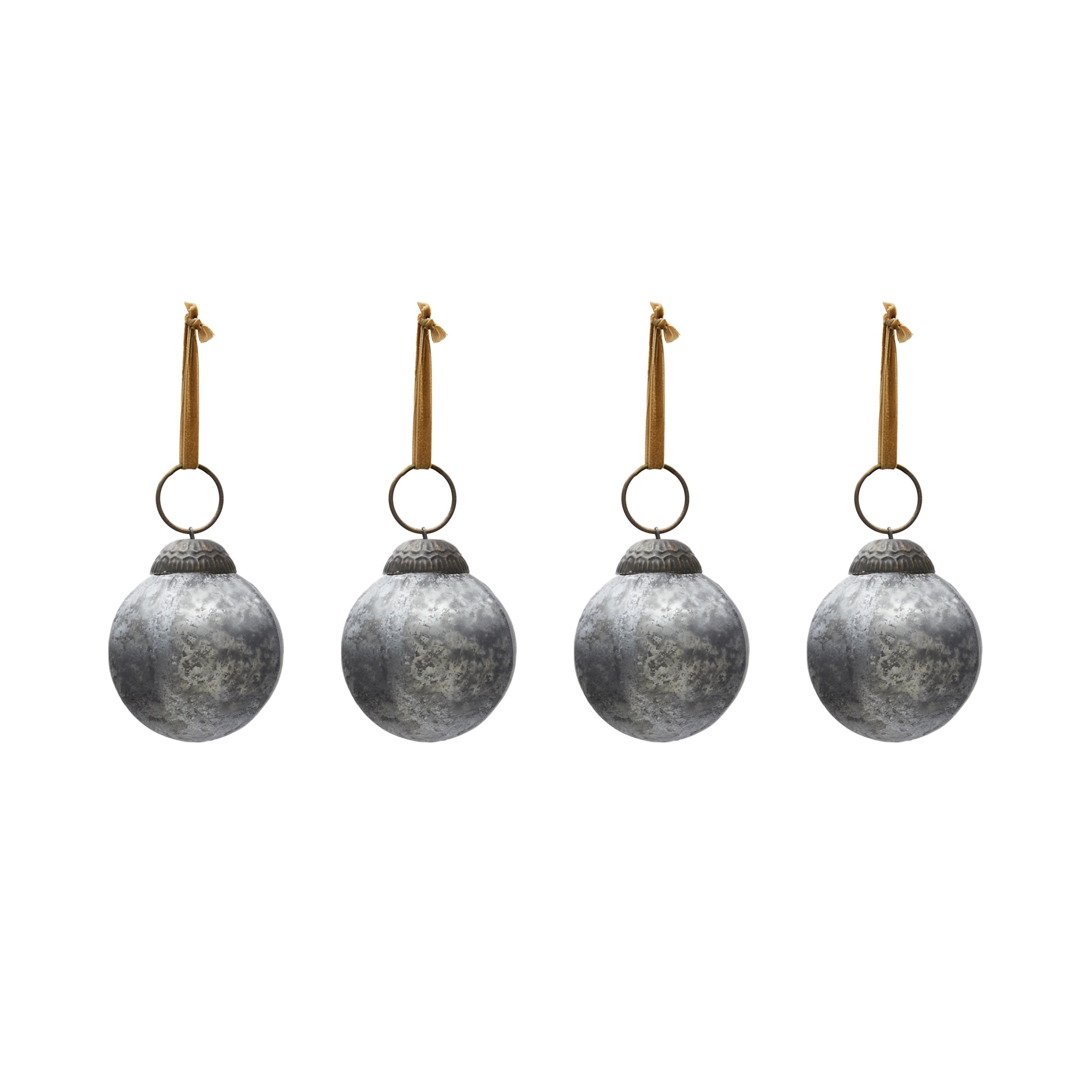 Набор из 4 рождественских шаров Blama из переработанного серебряного стекла, Ø 6 см La Forma (ex Julia Grup)