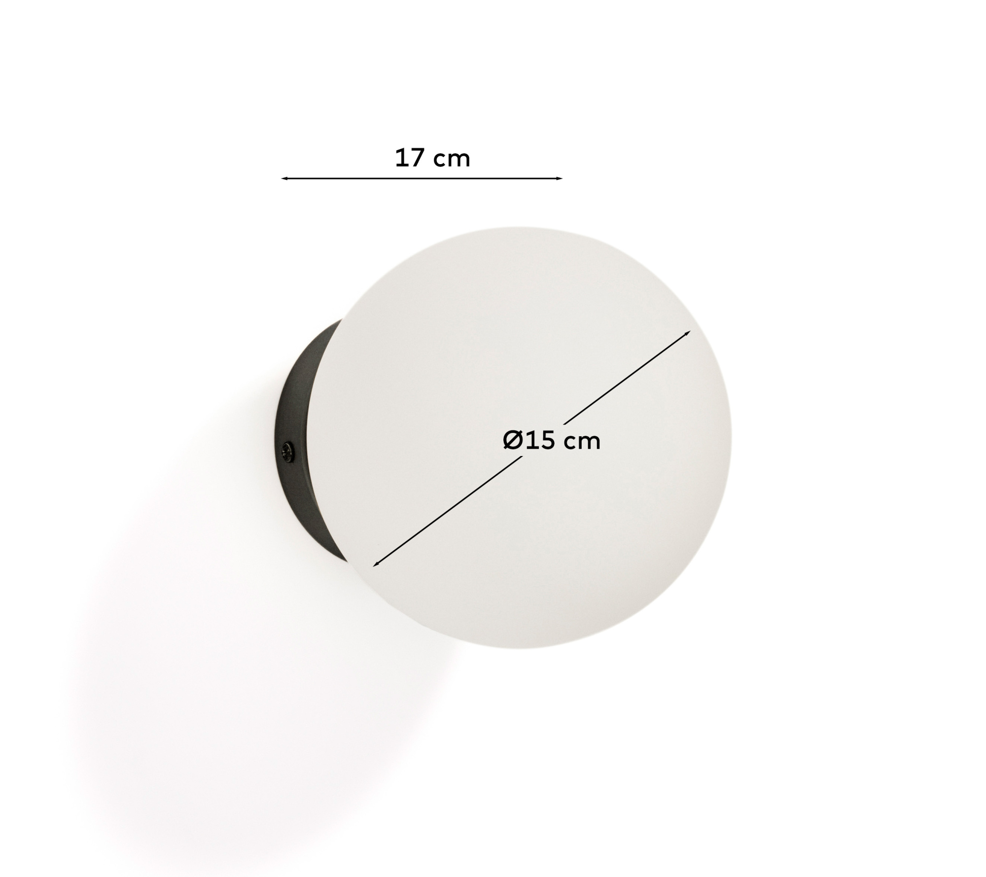 Настенный светильник Brisia из черного металла со стеклянным шаром Ø15 см La Forma 459039