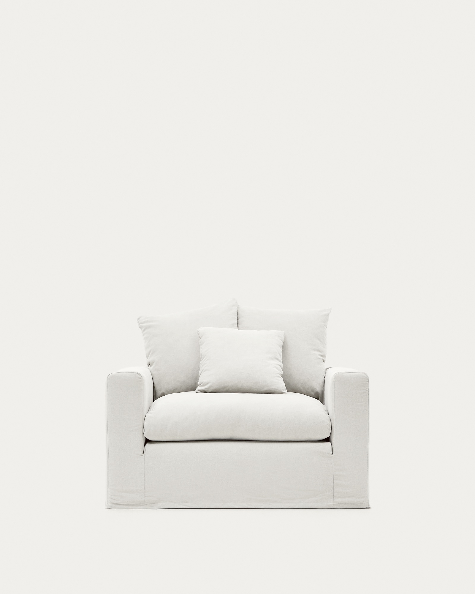 Кресло Nora со съемным чехлом цвета экрю из льна и хлопка La Forma (ex Julia Grup)