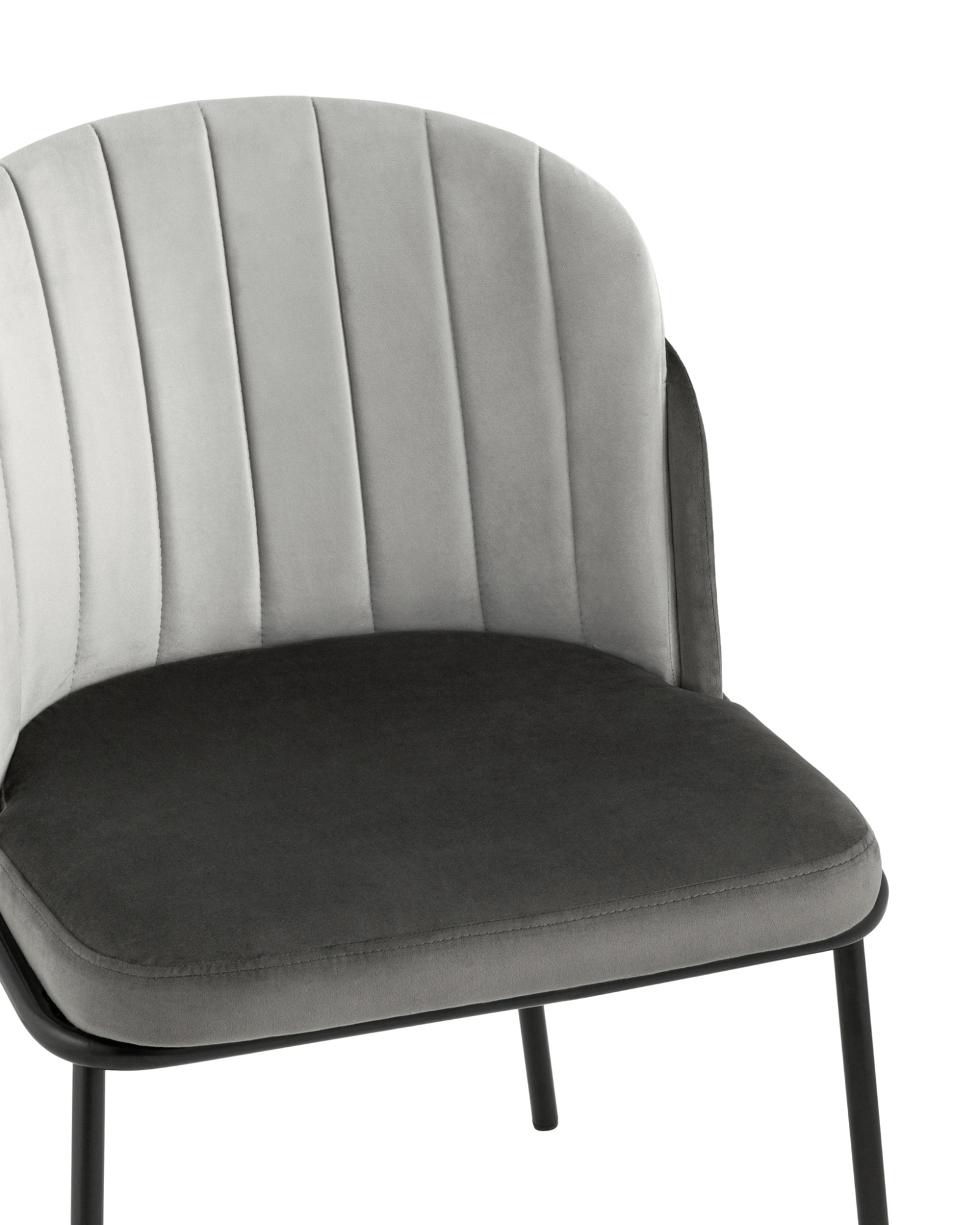 Стул Дабл велюр тёмно-серый со светло-серой вставкой Stool Group