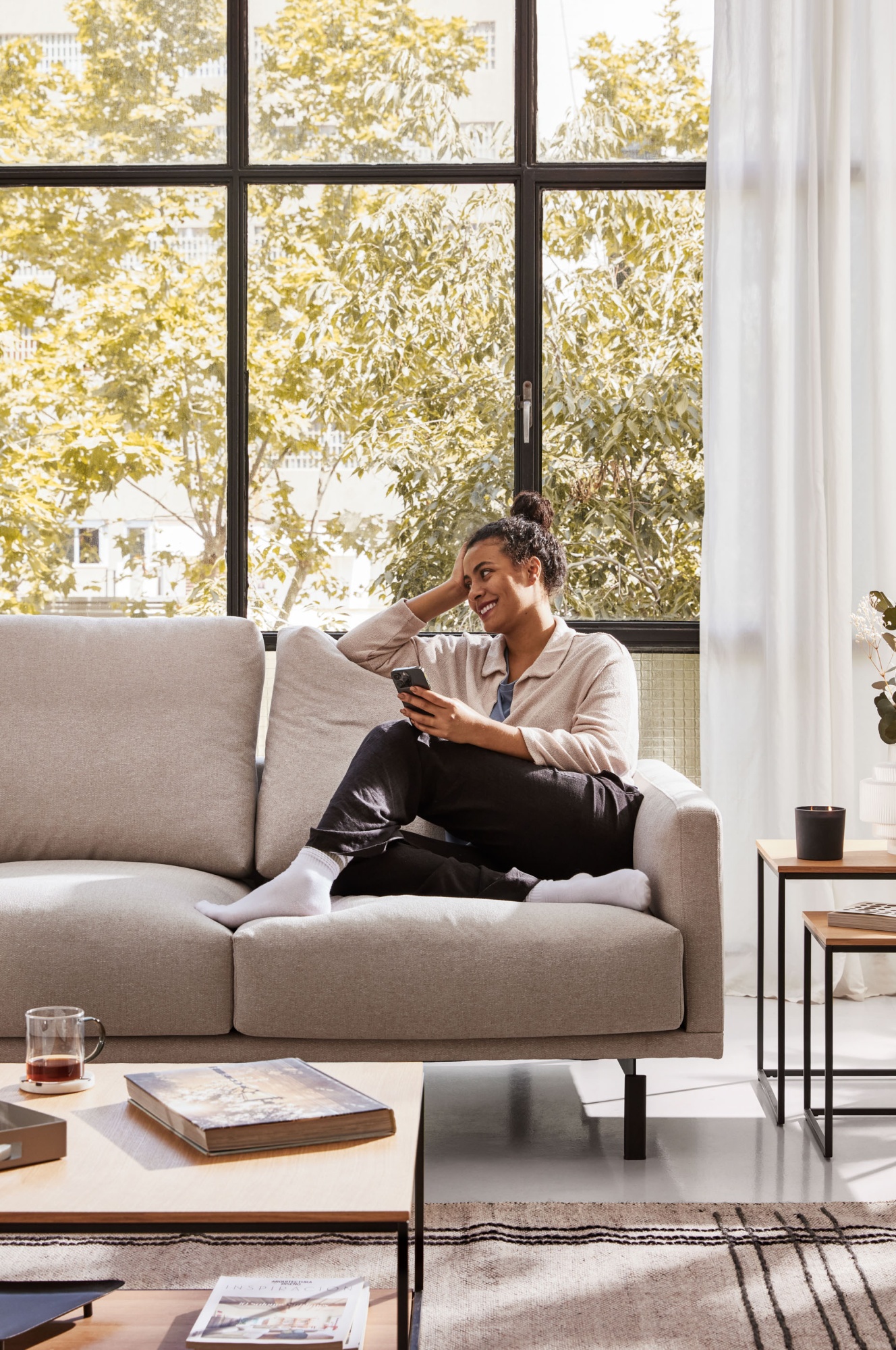 Диван Galene 3-местный с левым шезлонгом, бежевый, 254 см La Forma (ex Julia Grup)