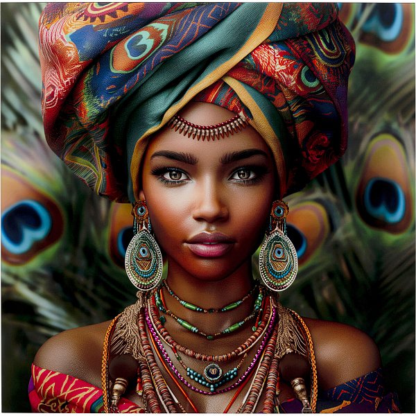 Картина стеклянная Muse Peacock 100x100cm KARE 57676