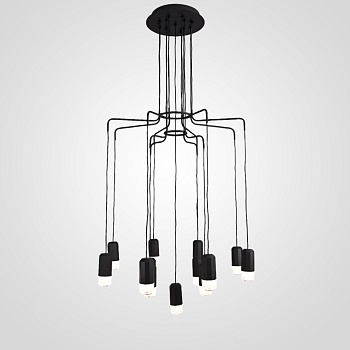 Люстра Wireflow LED Black Suspension lam 13 патронов by ImperiumLoft