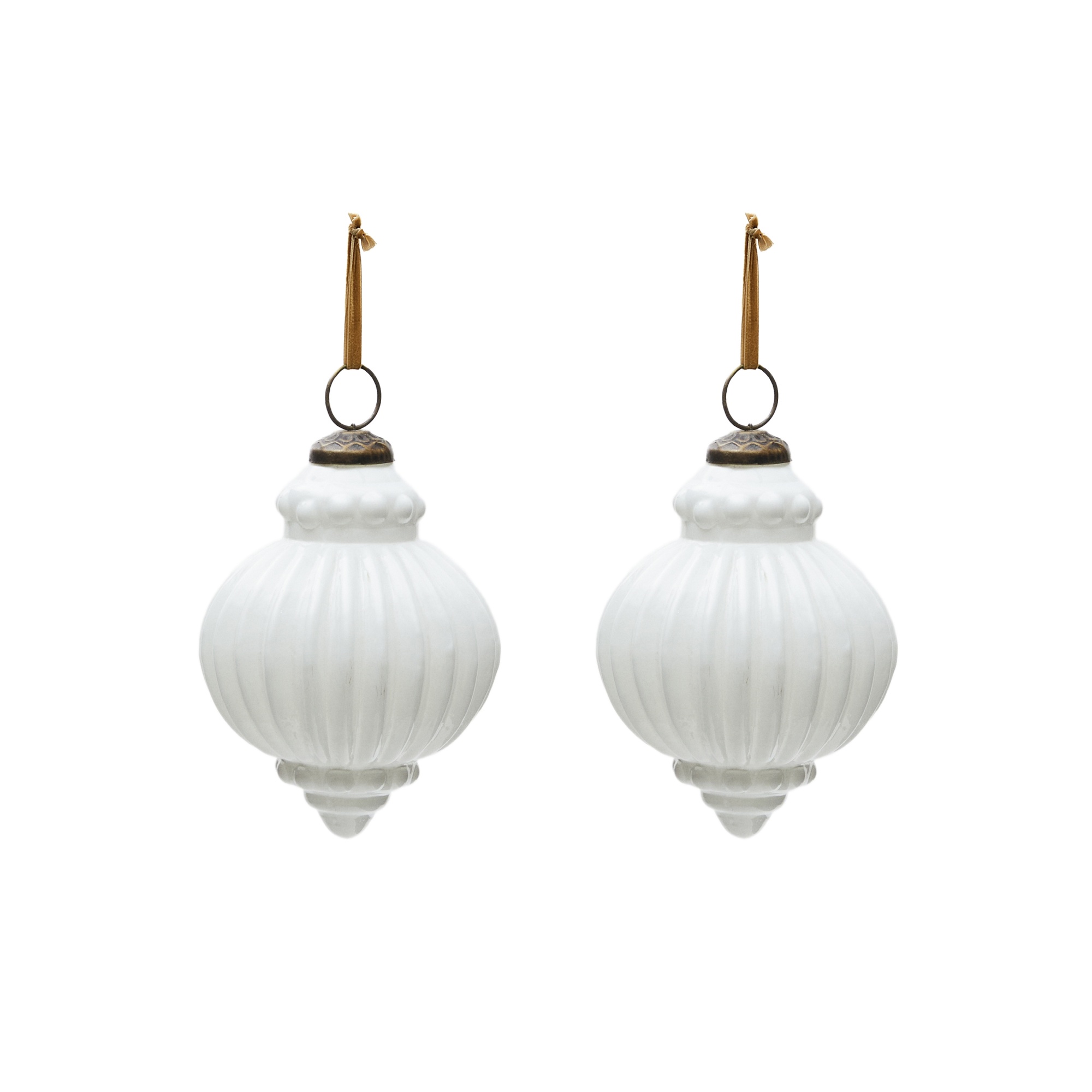 Набор из 2 рождественских шаров Irlo из белого переработанного стекла, Ø 10 см La Forma (ex Julia Grup)