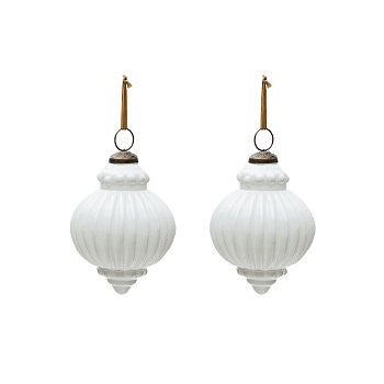 Набор из 2 рождественских шаров Irlo из белого переработанного стекла, Ø 10 см La Forma (ex Julia Grup)