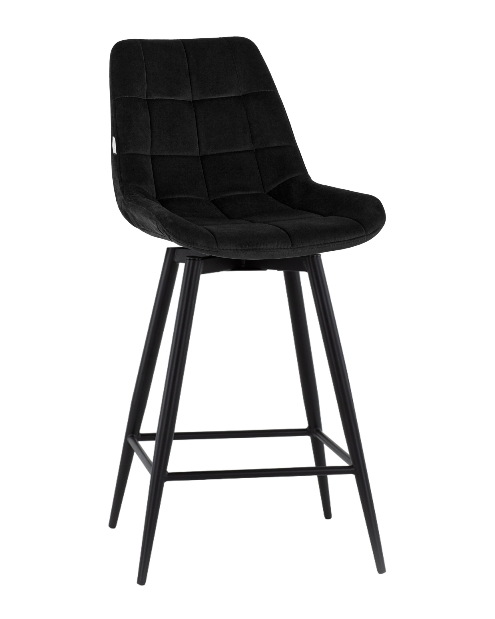 Стул полубарный Флекс с поворотным механизмом  велюр черный Stool Group