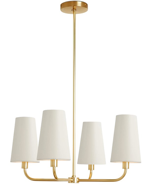 Золотая люстра Ансель с белыми абажурами Louvre Home LHLCH250124XNP