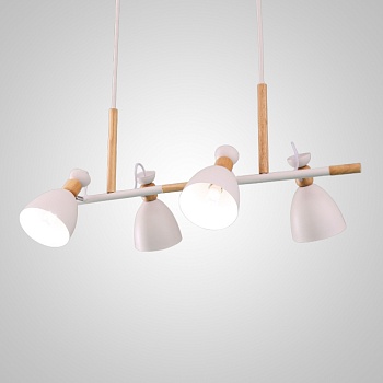 Подвесной реечный светильник TRIF WOOD LONG White by ImperiumLoft