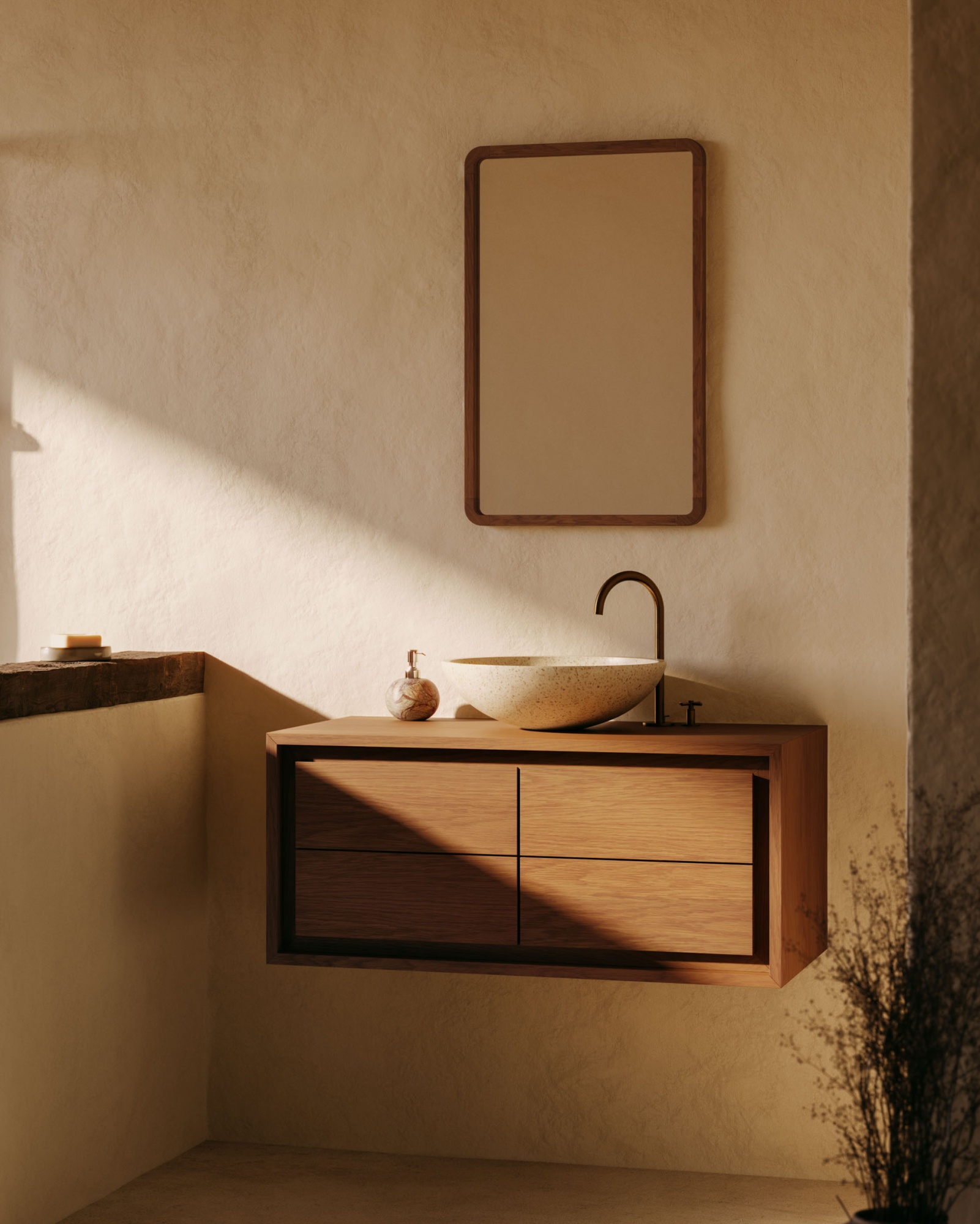 Shamel Зеркало из массива тика с отделкой под орех 45 x 70 см La Forma (ex Julia Grup)