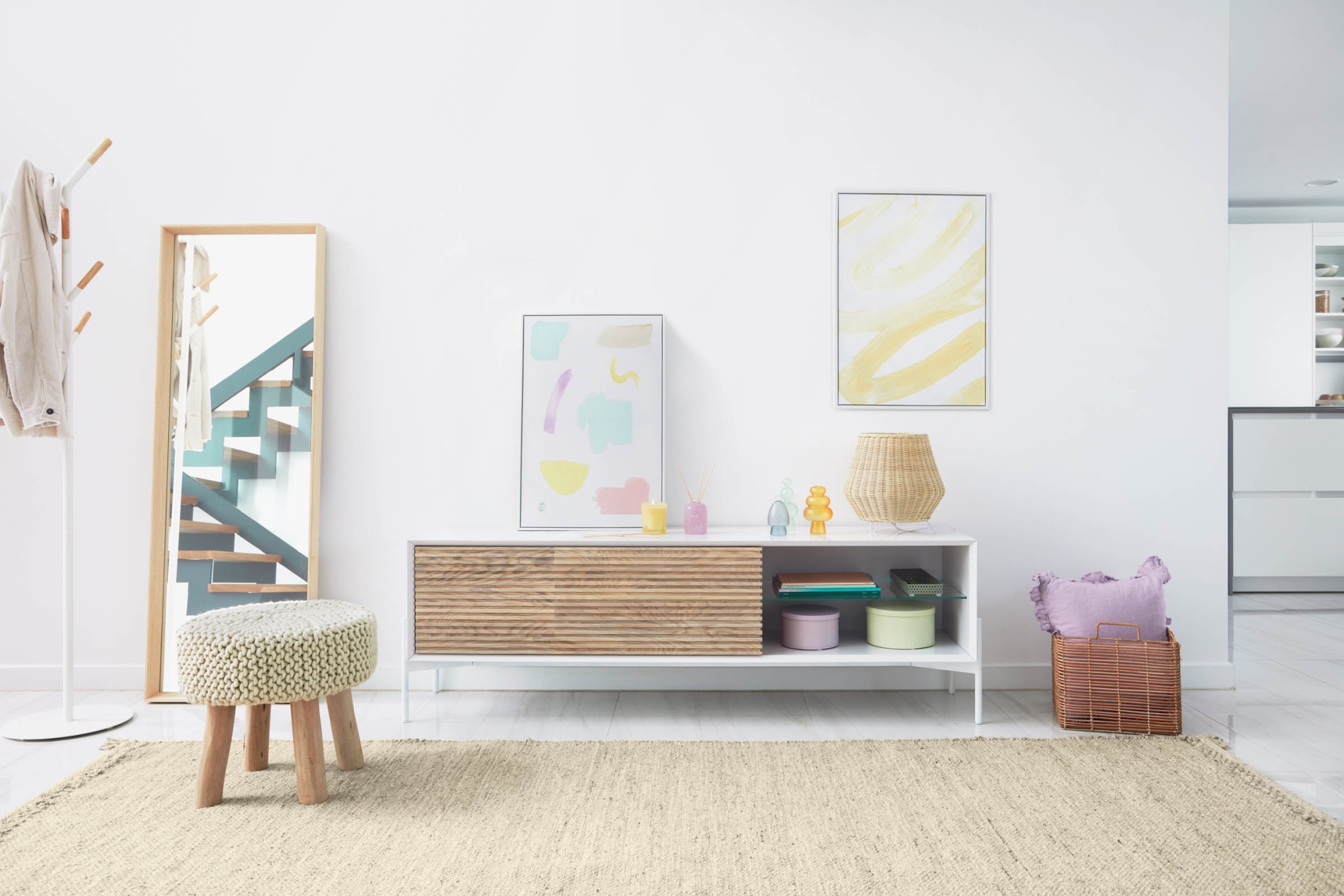 Картина Lien в бело-желтом цвете 50 x 70 см La Forma (ex Julia Grup)