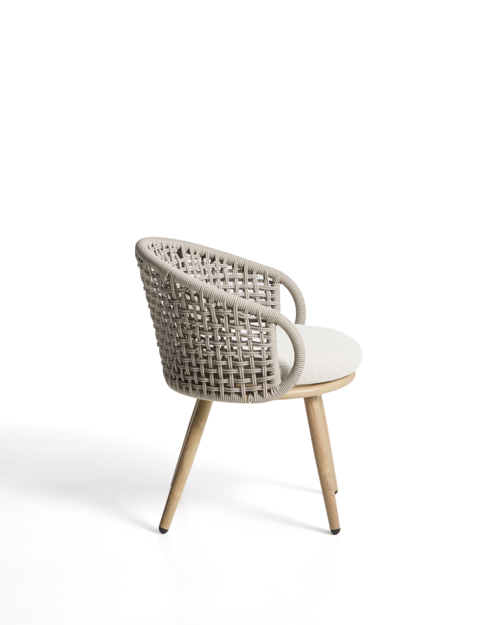 Уличный стул Lidario из алюминия с отделкой под дерево и бежевой веревки La Forma 482281