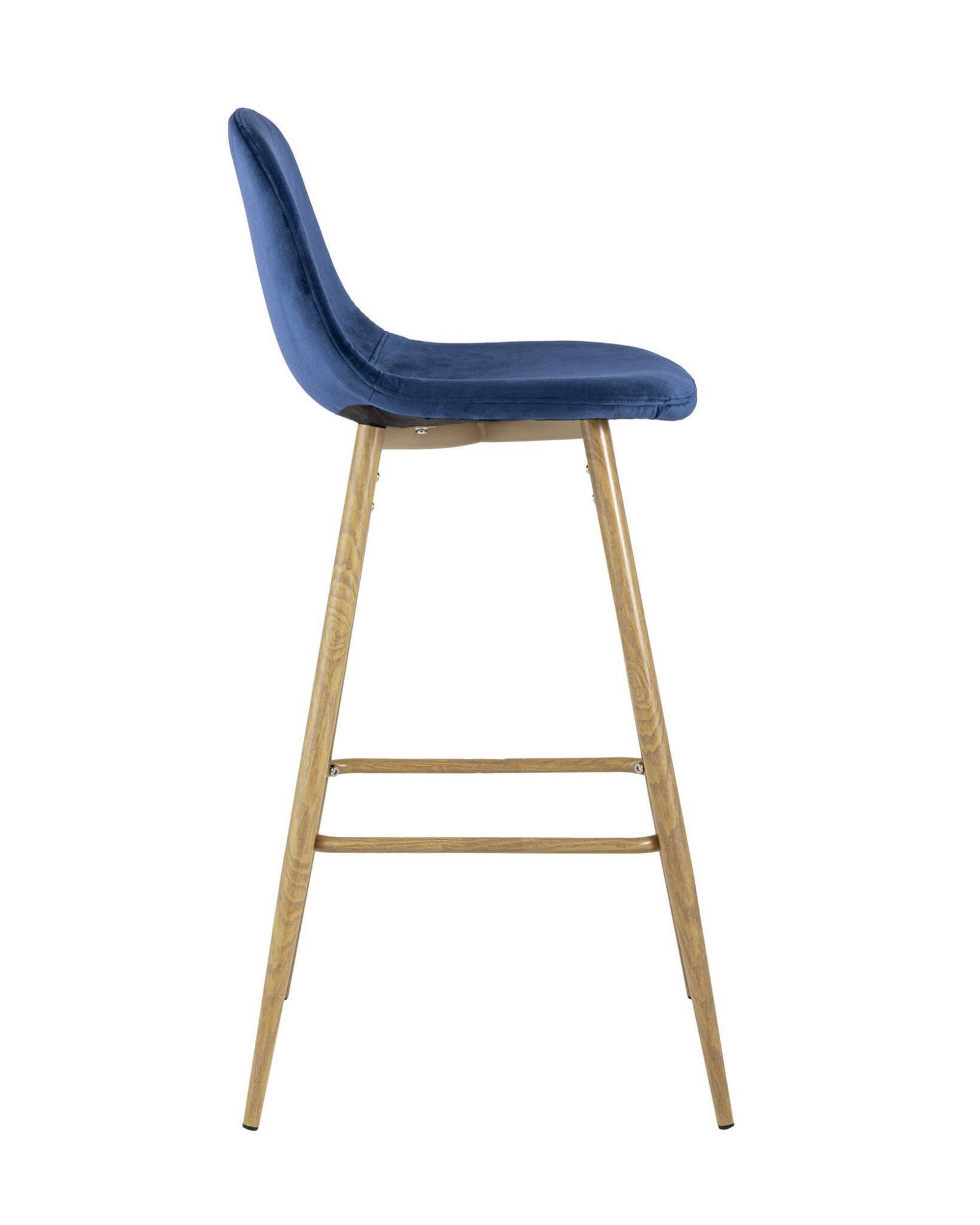 Стул барный Валенсия велюр синий ножки цвет дерево Stool Group