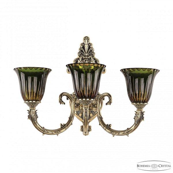 Бра бронзовые с хрусталём 7109B15/3/210 GB P2 U Amber-Green/H-1K