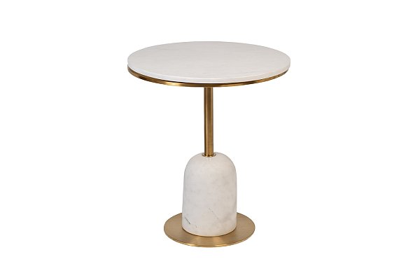 Стол журнальный мрамор белый d50*58 Garda Decor 76AR-07000