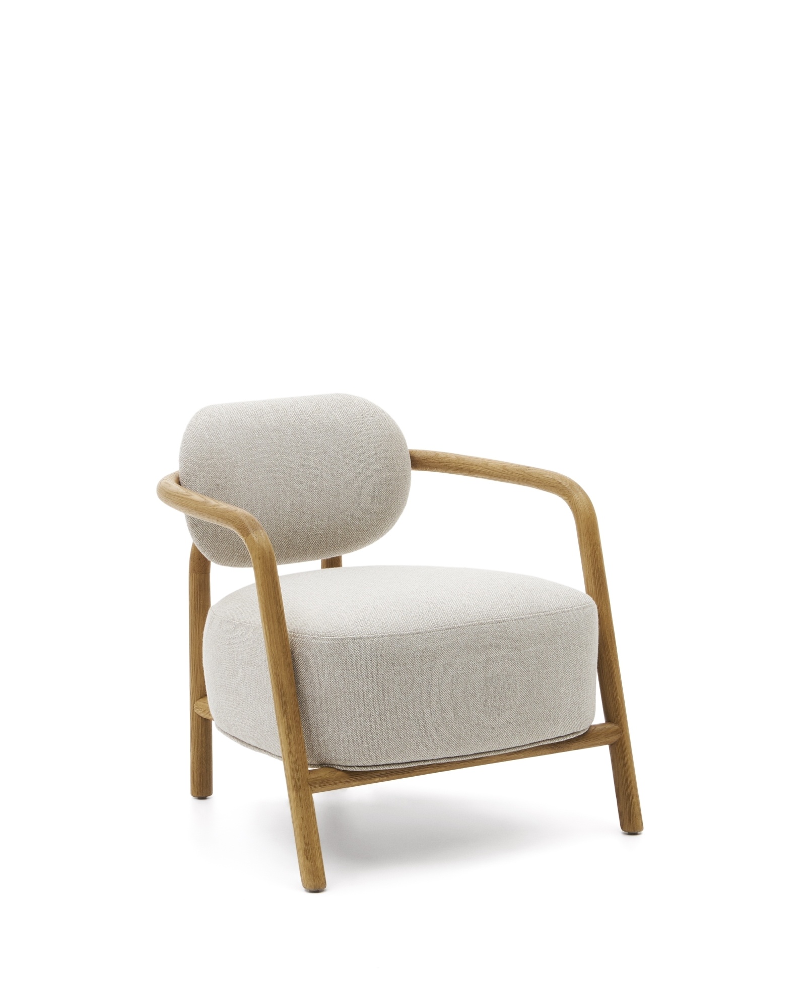 Melqui Бежевое кресло из массива дуба с натуральной отделкой La Forma (ex Julia Grup)