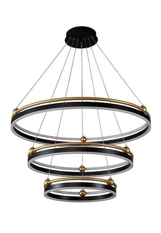 Люстра Crystal Lux FERNANDO SP158W LED D400+600+800 BLACK/GOLD