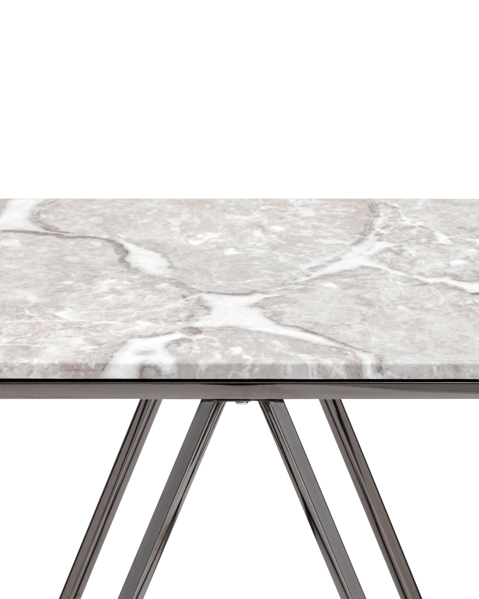 Консоль Авалон 122*41 серый мрамор сталь темный хром Stool Group