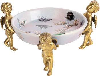 Блюдо на трех ангелах Glasar 31G2578/C914HC/HP1535