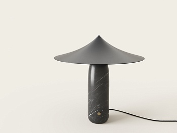 Настольная лампа Kine черный мрамор -  черный металлический абажур Aromas del Campo