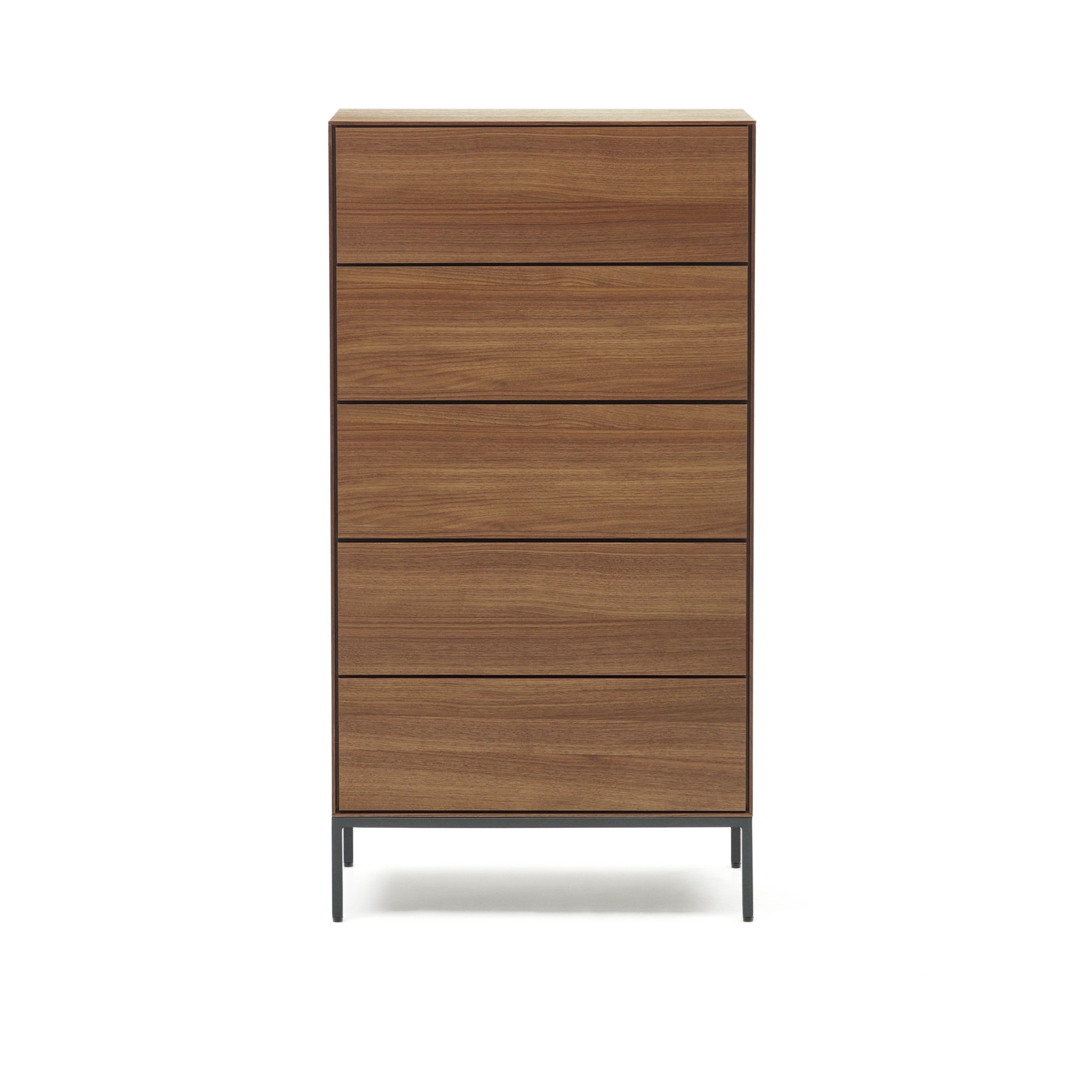 Vedrana Комод с 5 ящиками из орехового шпона со стальными ножками 60 x 114 см La Forma (ex Julia Grup)
