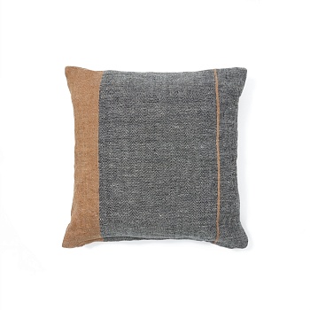 Чехол на подушку Eiko из льна серый с терракотовыми полосками 50 x 50 см La Forma (ex Julia Grup)