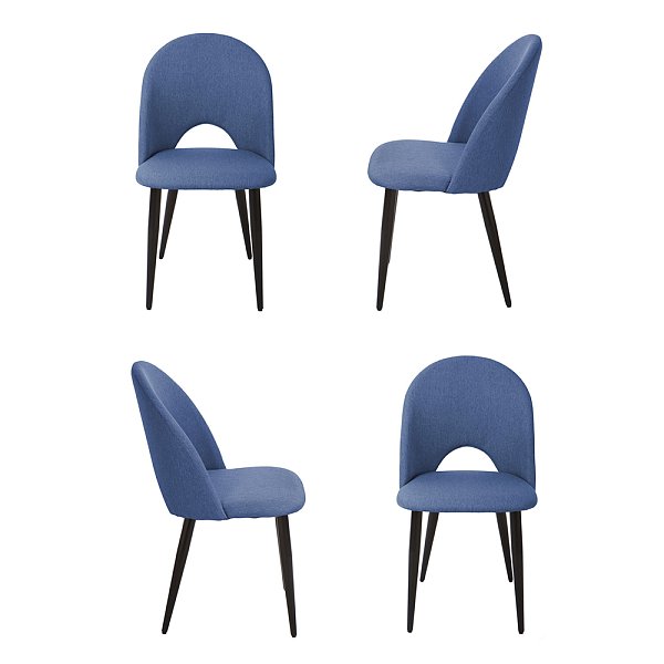 Комплект из 4-х стульев Cleo голубой с черными ножками Bradex Home FR 0532K