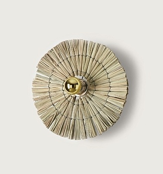 Бра Laos натуральная соломка 30 cm + цоколь 5 cm золотой металл Aromas del Campo