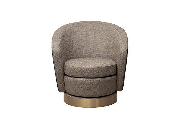 Кресло Napoli вращающееся черно-золотая рогожка Garda Decor Napoli-3K-Santo300-BEG+Santo302-CHZOL