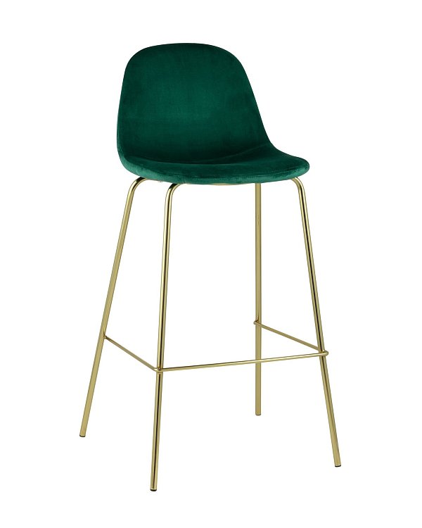 Стул барный Валенсия велюр зеленый золотые ножки Stool Group