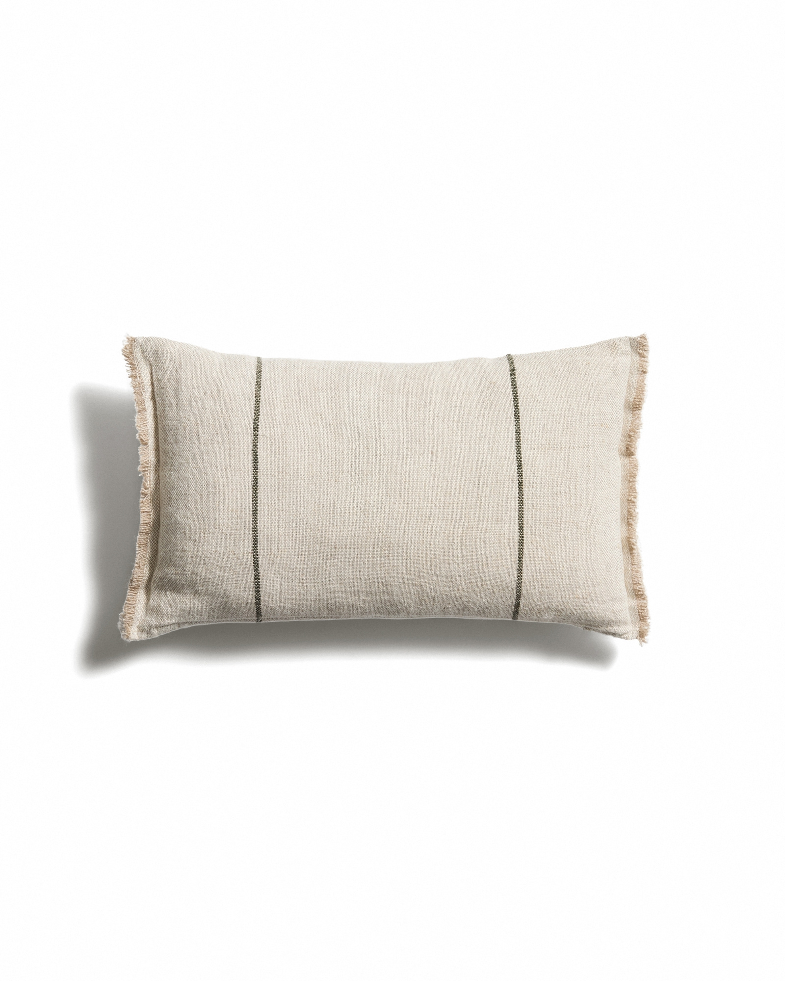 Чехол для подушки Lidore из бежевого льна с зелеными полосами, 30 x 50 см La Forma 481449