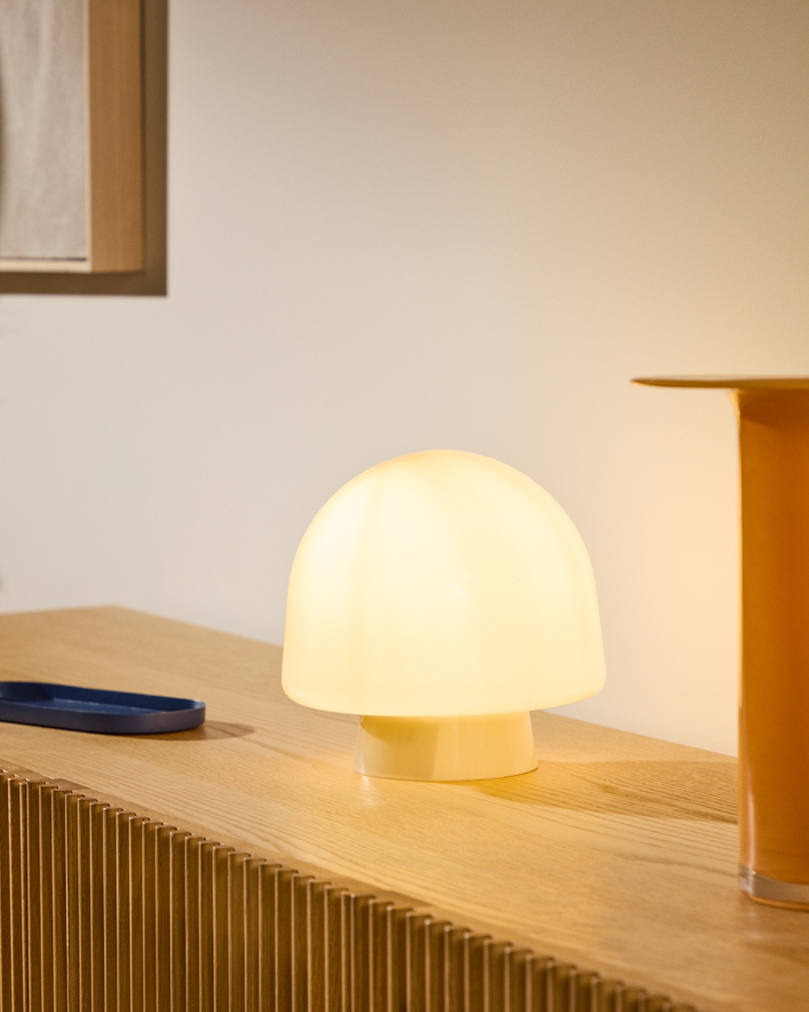 Настольная лампа из серого стекла Reig La Forma (ex Julia Grup)