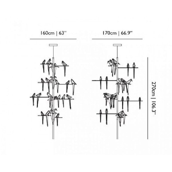 Подвесной светильник Moooi Perch Light Tree dimmable 1-10V