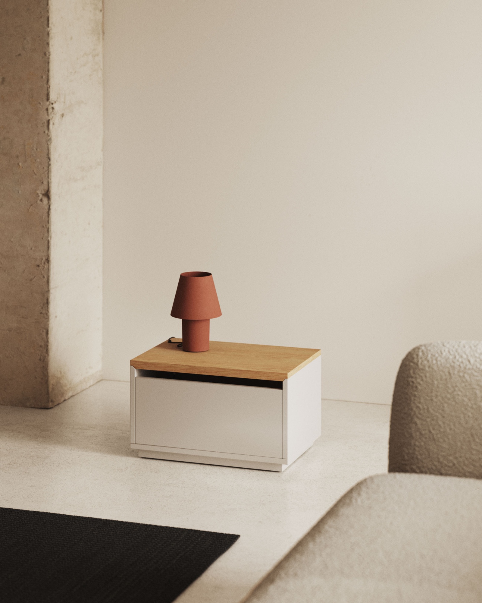 Abilen Сундук из шпона дуба и белого лака 60 x 40 см FSC 100% La Forma (ex Julia Grup)