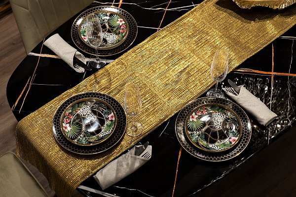 Текстильная дорожка для стола Аурум золотая Garda Decor 70SW-13601
