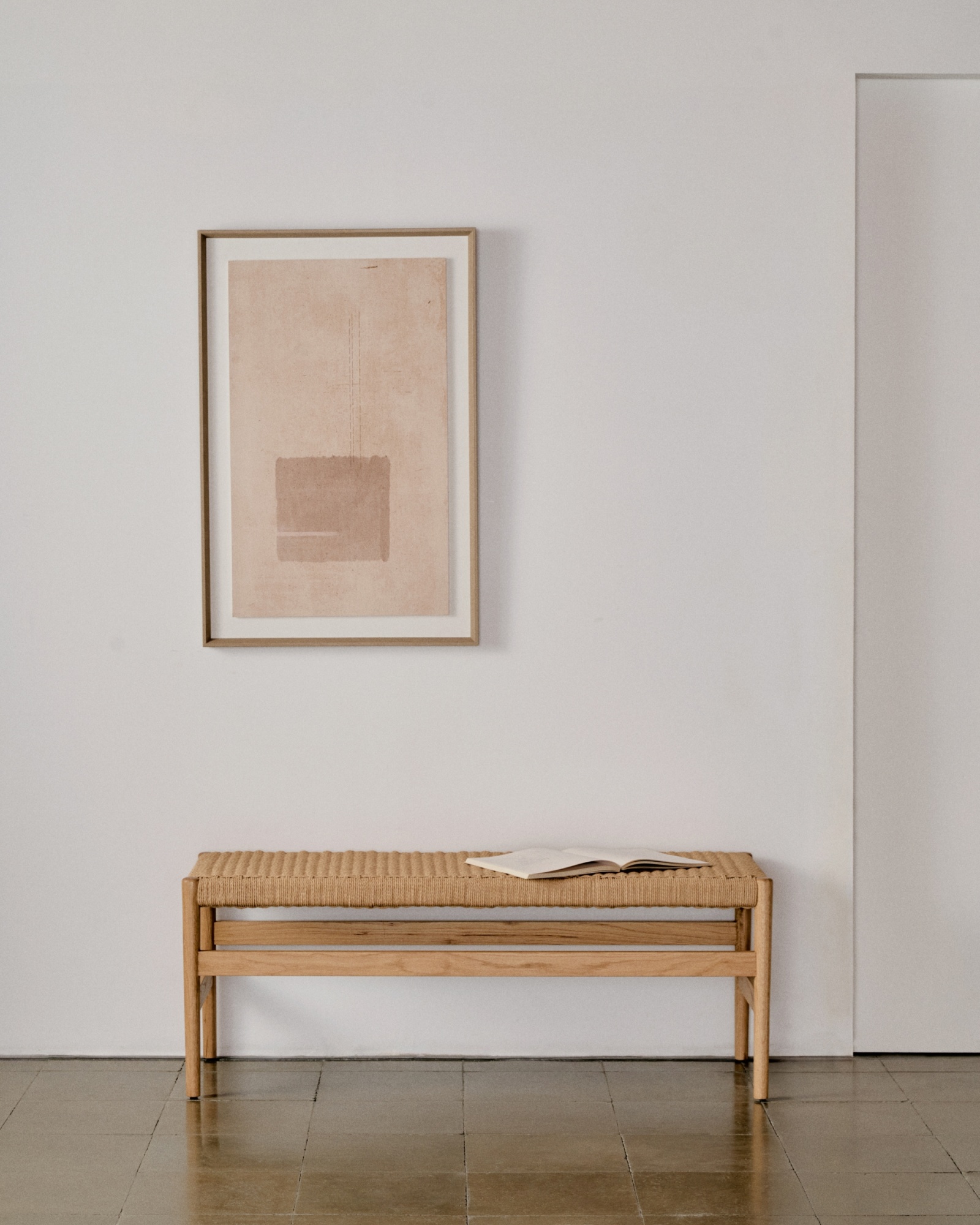 Zaide Скамейка из массива дуба с натуральной отделкой и сиденьем из веревочного шнура, 120 см La Forma (ex Julia Grup)