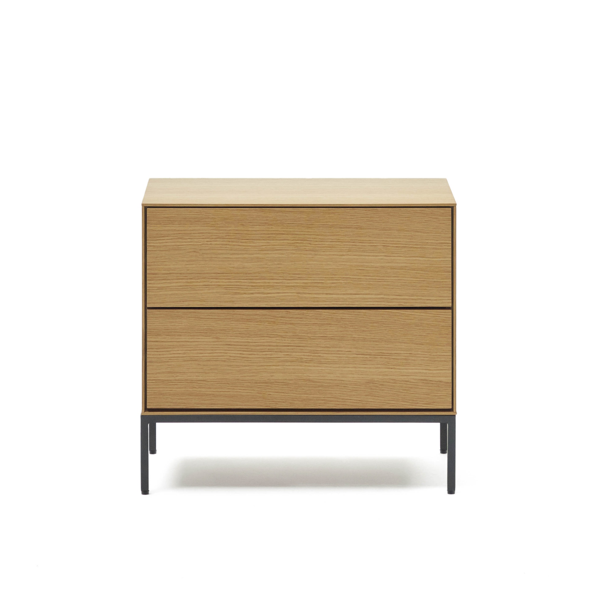 Vedrana Прикроватная тумба из дубового шпона со стальными ножками 60 x 55 см La Forma (ex Julia Grup)