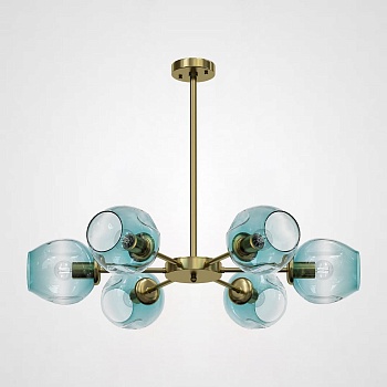 Люстра на штанге MARINE B 6 Gold/Blue by ImperiumLoft
