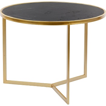 Столик кофейный с черным мрамором Glasar 54-010