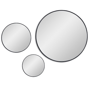 Jupiter Black Сет из 3-х зеркал Ø70, Ø40, Ø30 см Art-Zerkalo SM017BL