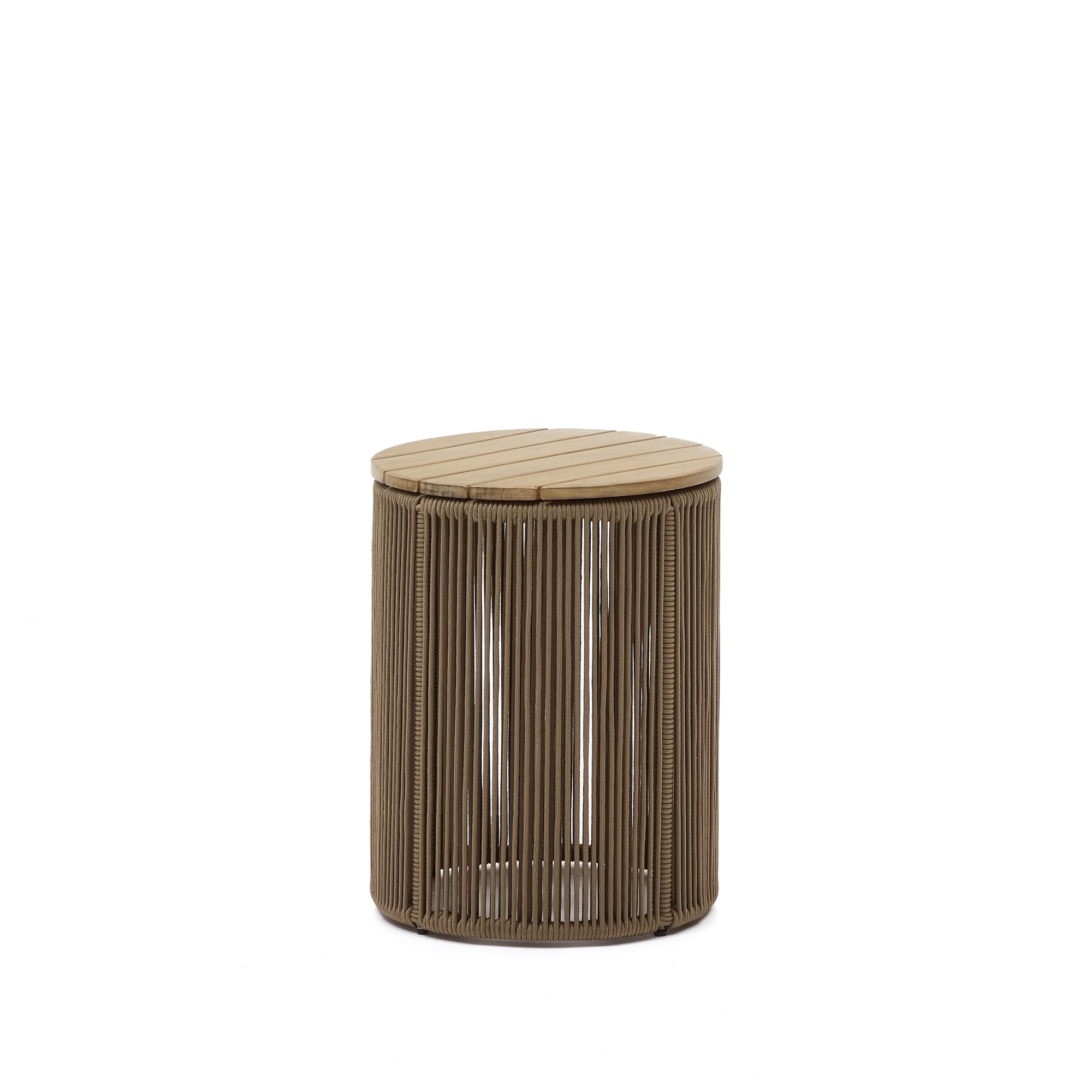 Dandara Журнальный столик из стали и бежевого шнура 40 см La Forma (ex Julia Grup)