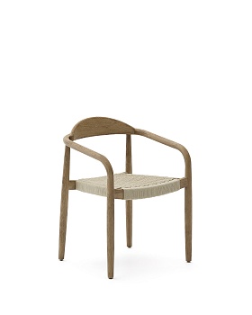 Уличный стул Nina из 100% массива акации и веревки цвета экрю La Forma (ex Julia Grup)