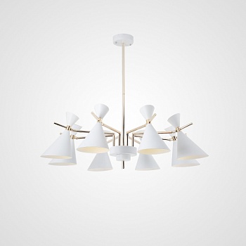 Люстра на штанге FRANKA D100 8 lamps White by ImperiumLoft
