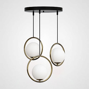 Подвесной светильник HOOP-TRIO Латунь, Круг, Диск by ImperiumLoft